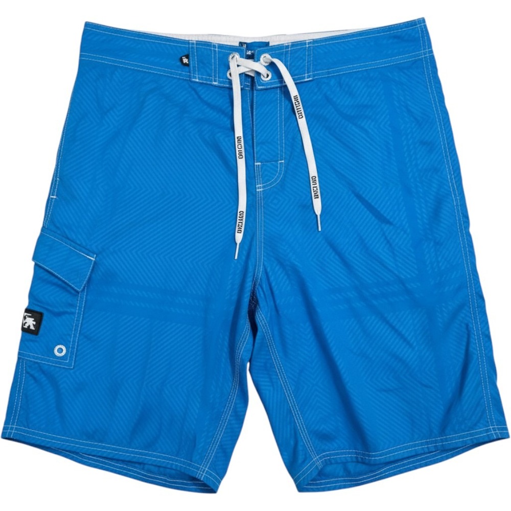 Gotcha Boarding Men Sz 36 Blue Geometric Print Board Shorts Surf Swim Trunks Y2K